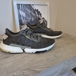 Adidas Men's Green, Black and White Sneakers